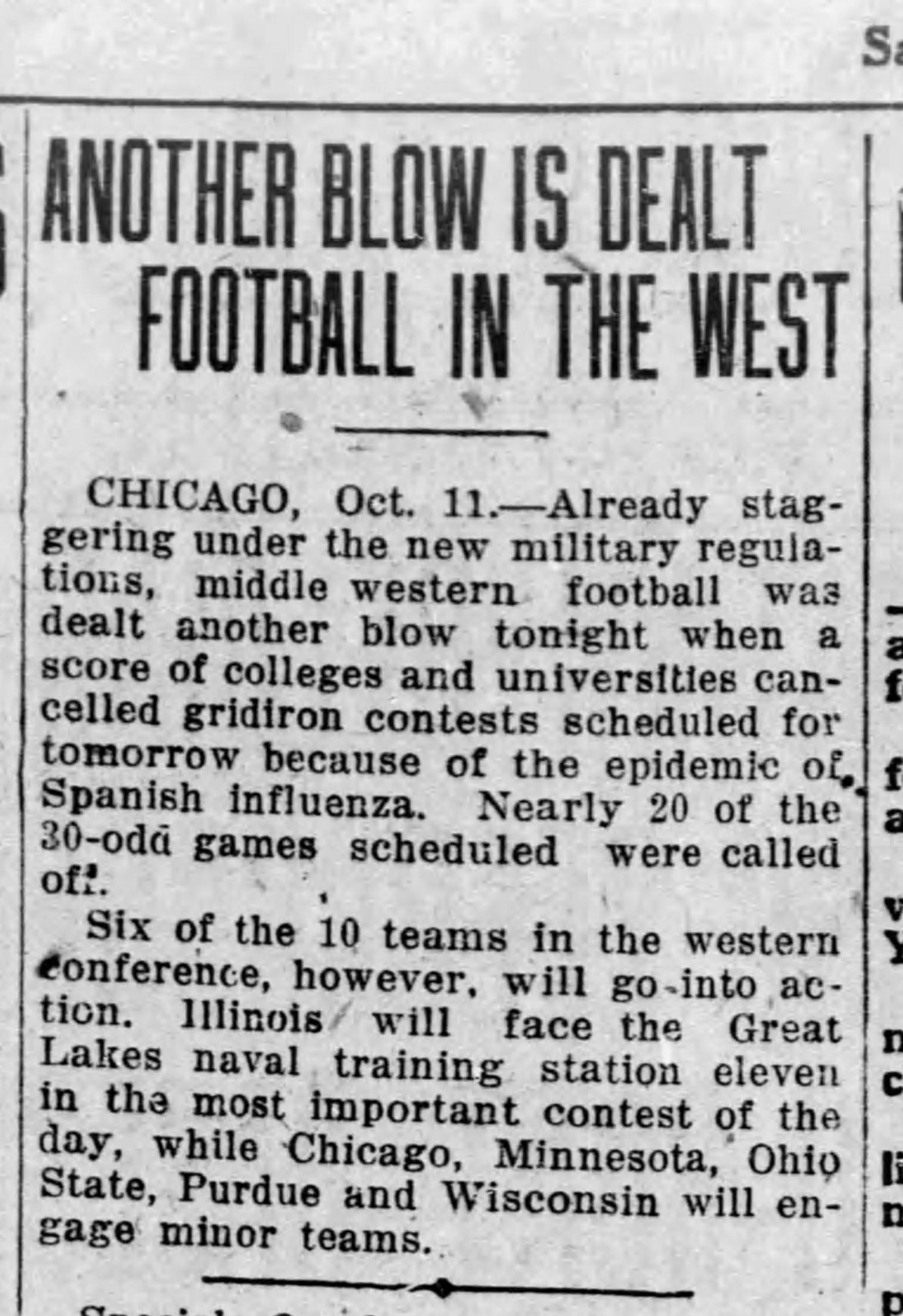 Another blow is dealt (to) football in the West